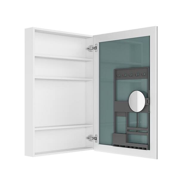 24 in. W x 36 in. H Rectangular Engineered Wood Medicine Cabinet with Mirror and Right Opening Door