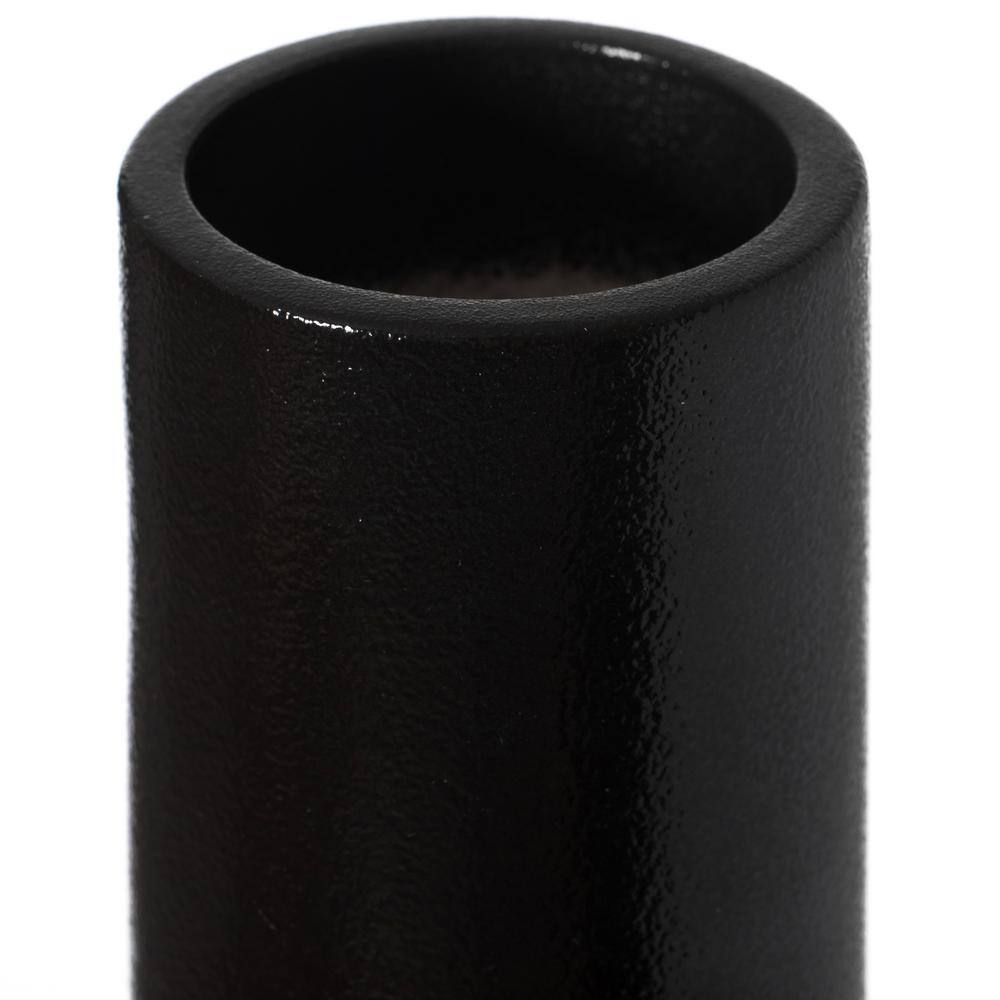 Black Ceramic Cylinder Table Vase Set with Twisted Cord Trim