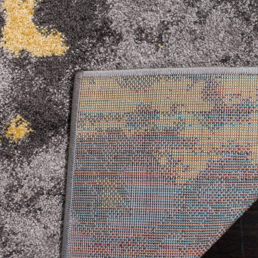 Gray and Yellow Abstract Hand-knotted Synthetic 4' x 6' Area Rug