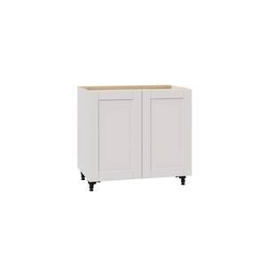 Shaker Assembled 36x34.5x24 in. Base Cabinet with 3-Inner Drawers in Vanilla White