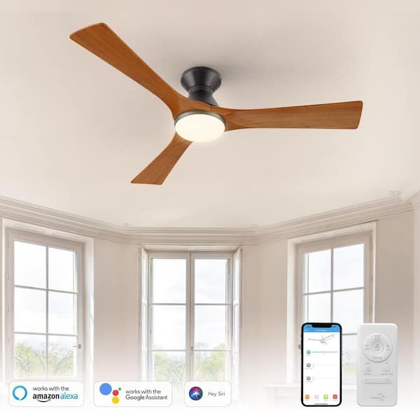 Antrim 52 in. Integrated LED Indoor/Outdoor Black Smart Ceiling Fan with Light and Remote, Works with Alexa/Google Home