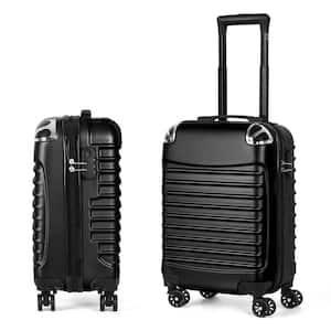Carry On Luggage, 20 in. Hardside Suitcase ABS Spinner Luggage with Lock - Shell in Black
