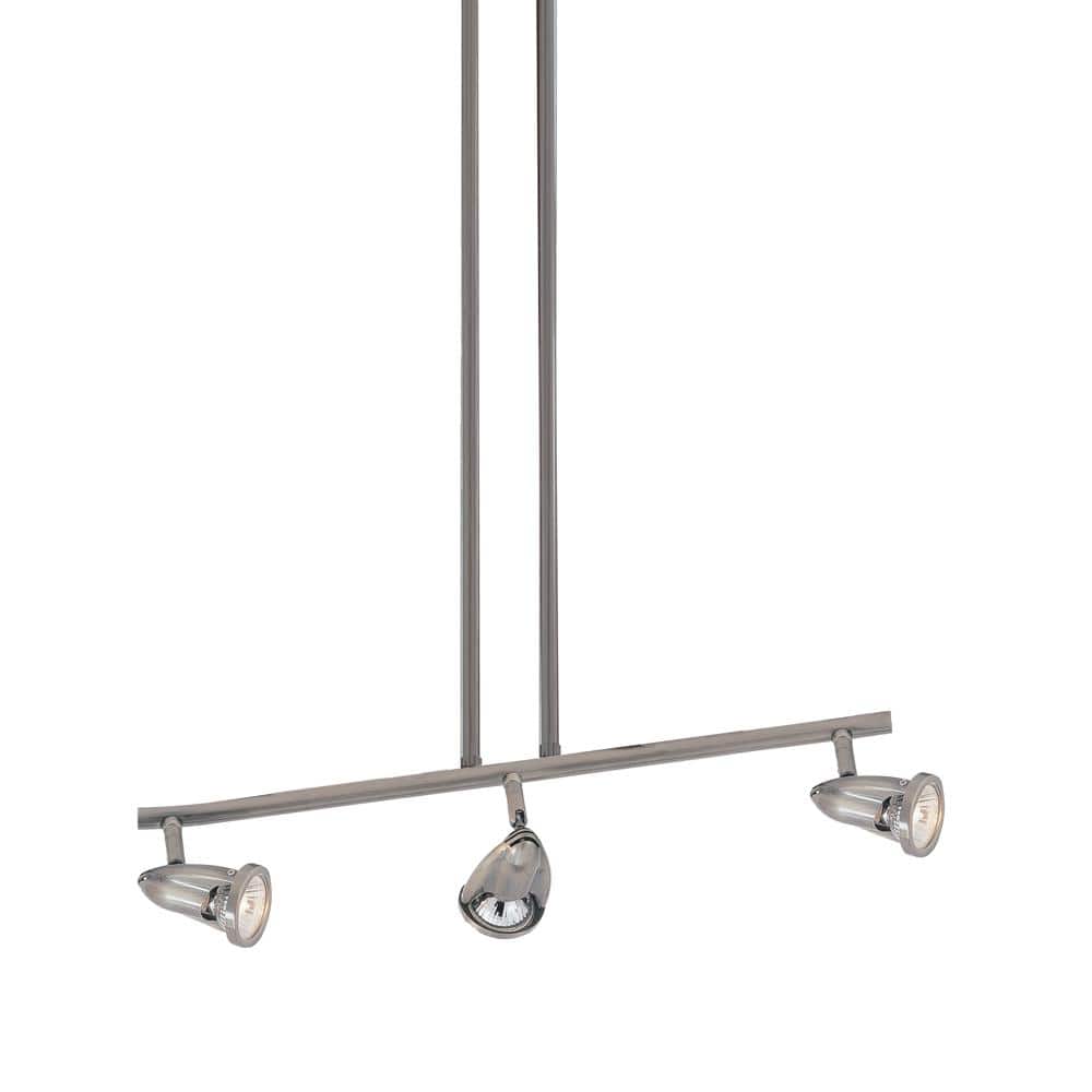 Brushed Nickel 26.5" Wave Track Light with Adjustable Shades