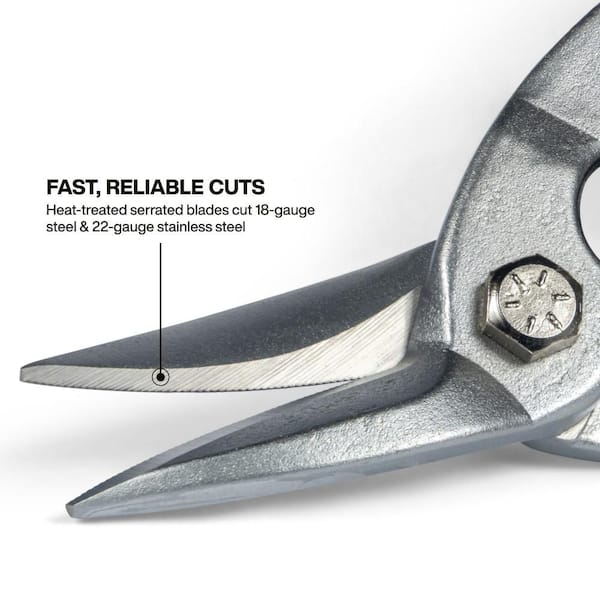 Left-Cut Aviation Snips with Wire Cutter