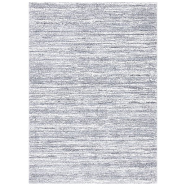 Cyrus Shag 9 ft. x 12 ft. Gray/Ivory Abstract Striped Area Rug