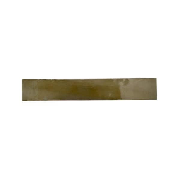 Silken Green 2.56 in. x 15.75 in. Glossy Ceramic Subway Wall and Floor Tile (15 Cases, 161.40 sq. ft./Pallet)