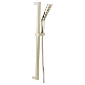 3-Spray Wall Bar Mount Handheld Shower Head with H2Okinetic Technology in Lumicoat Polished Nickel