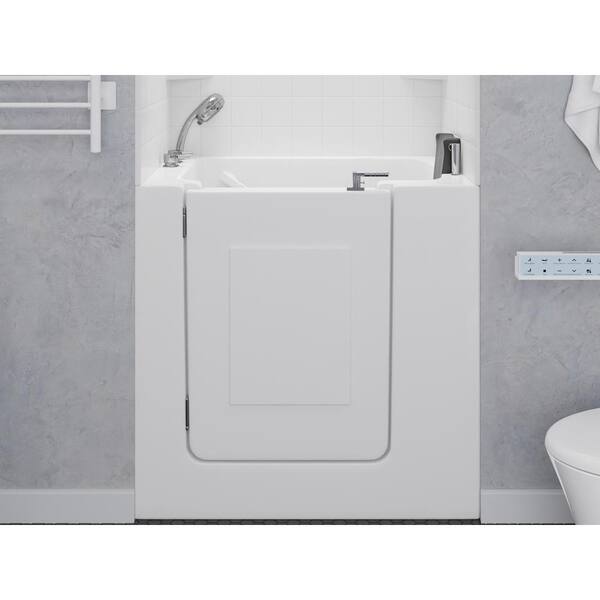 Step In 59.6 in. Walk-In Whirlpool Bathtub in White with 1.28 GPF Single Flush Toilet Step In 59.6 in. Walk-In Whirlpool Bathtub in White with 1.28 GPF Single Flush Toilet