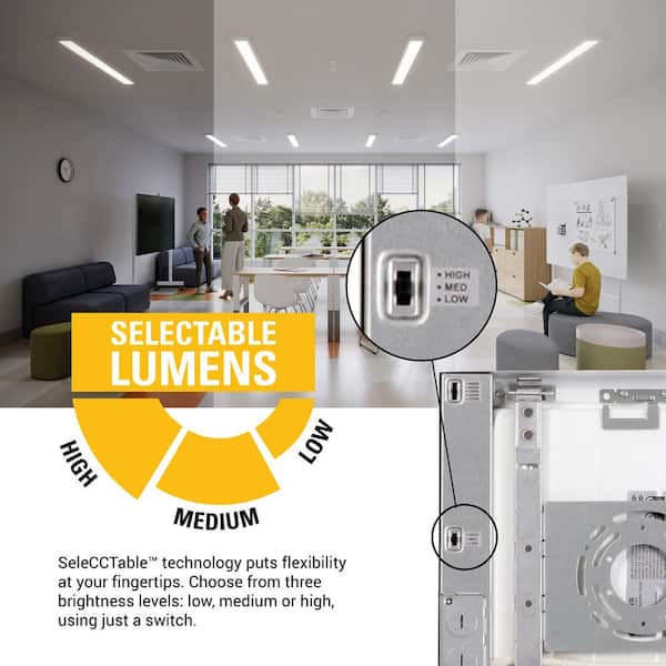 Metalux 4 ft. x 6 in. Integrated LED Panel Light, Selectable 3000