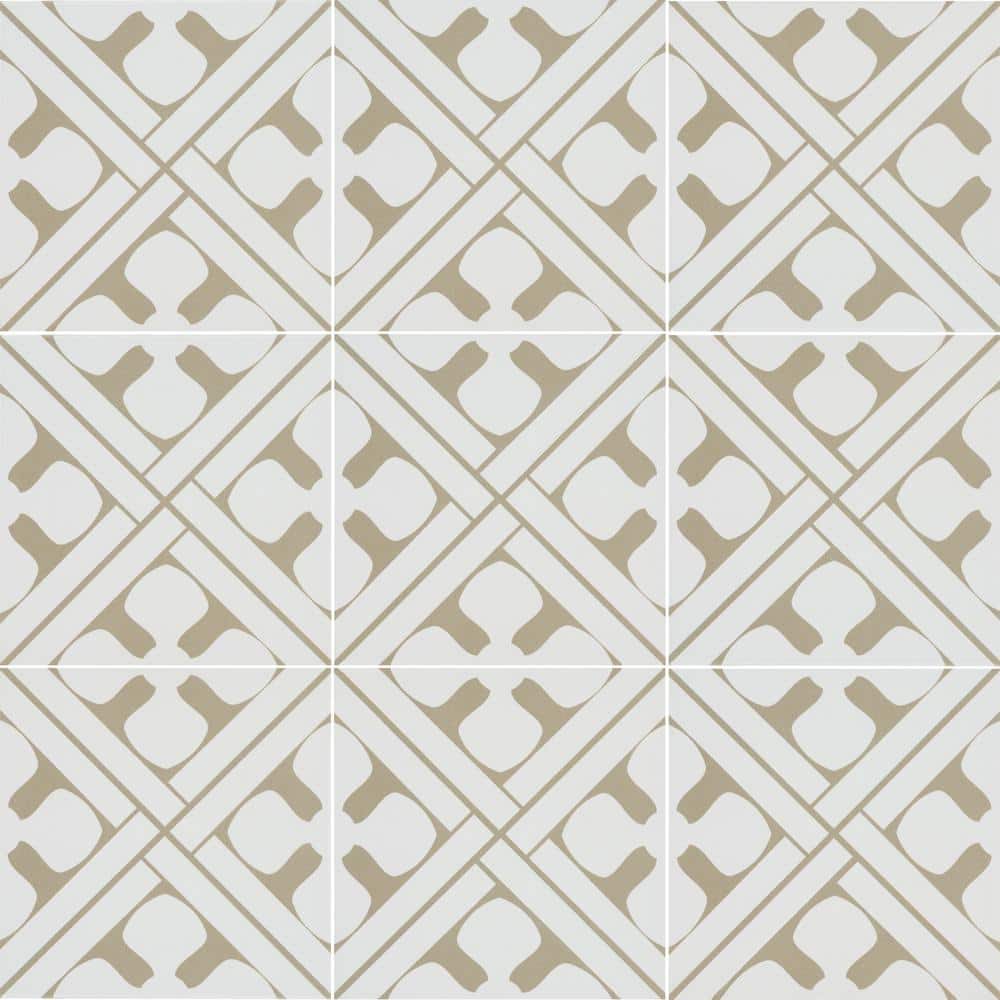 Take Home Tile Sample-Magnolia 4 in. x 4 in. Matte Porcelain Encaustic Floor and Wall Tile price history on PriceWatchPro