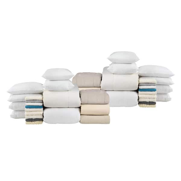 HOUSEHOLD ESSENTIALS Medium Cream Lightweight Canvas Vacuum Storage Bag  (2-Pack) 311321 - The Home Depot