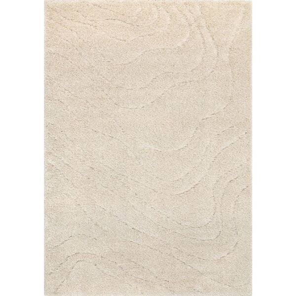 Noctis Collections 8' x 11' (7'10" x 11'2") Beige Geometric, Tonal/Solid Indoor Area Rug
