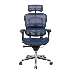 Zabrina Plastic Swivel Office Chair in Blue with Nonadjustable Arms