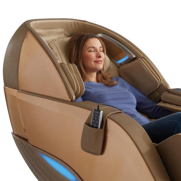 Infinity Gold/Tan Dynasty 4D Massage Chair- Faux Leather 18713095