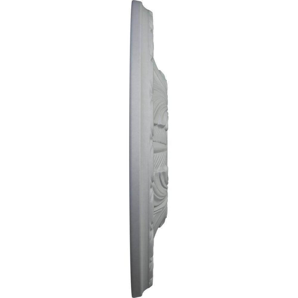 Primed Gray Leaf Ceiling Medallion 11.38"