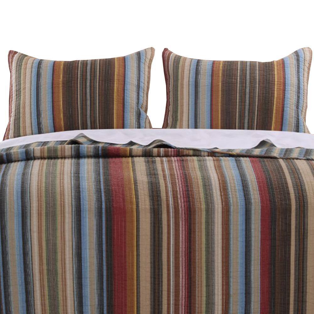 Rustic Retreat Earth Tone Reversible Cotton King Quilt Set