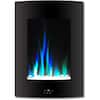 19.5 in. Vertical Electric Fireplace in Black with Multi-Color Flame and Crystal Display