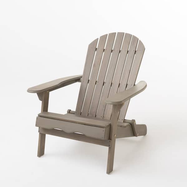 Obadiah gray Folding Wood Outdoor Patio Adirondack Chair