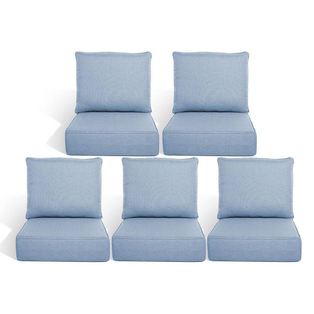 Duraolex 22 in. W x 24 in. D x 6 in. Thick 10-Piece Deep Seating Outdoor Lounge Chair Olefin Cushion, Baby Blue price history on PriceWatchPro