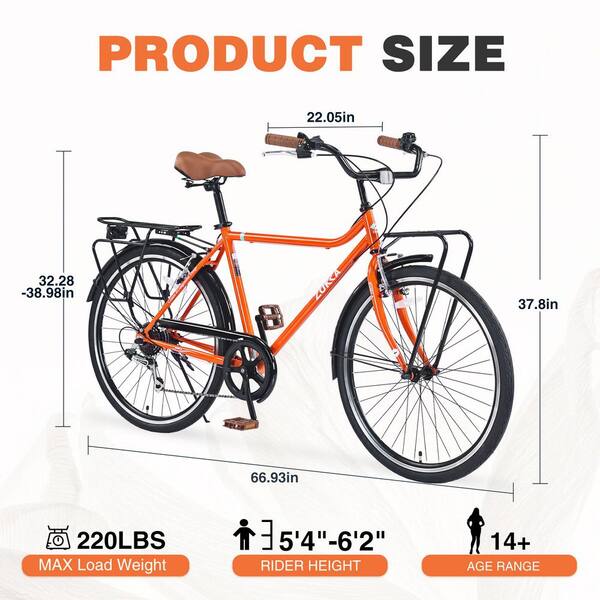 26 in. Mountain Bike for Adult and Teenagers in Orange