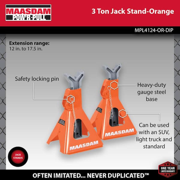 ダムグッドガレージ THE MASU DAWN STAND Maasdam 3-Ton Low Profile Quick Lift Floor Jack and 3-Ton Car Jack