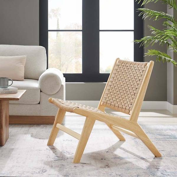 MODWAY Saorise Wood Dining Side Chair in Natural Natural