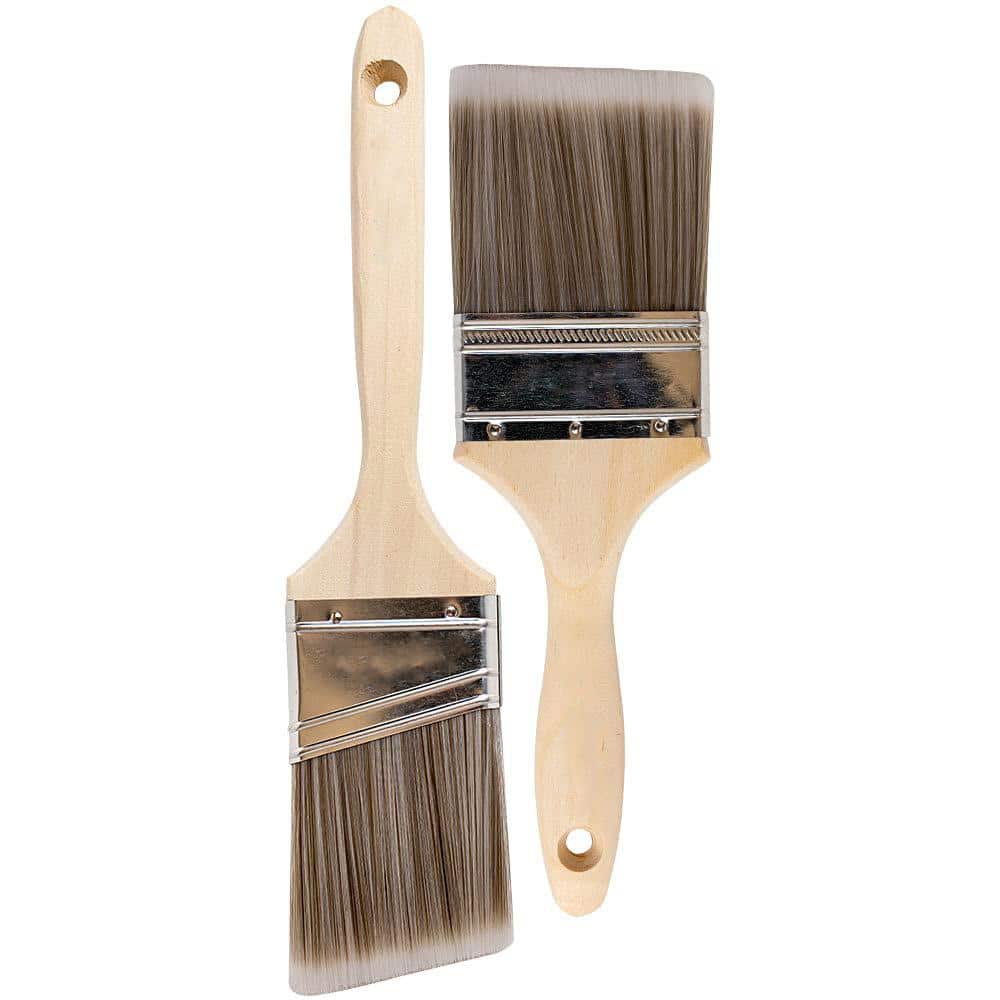 2 Pcs 2 inch Paint Brushes for Walls, Doors and Furniture – 2 Piece Set for  Painting Supplies with Heavy Duty Bristles and Wood