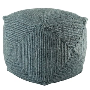 Chadwick Indoor/ Outdoor Solid Teal Cube Pouf