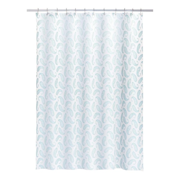 Seafoam Emperor Paisley Shower Curtain, Laura Ashley Fabric Shower Curtain Liner
