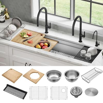 KOHLER Prolific Undermount Stainless Steel 44 in. Single Bowl Kitchen Sink  with Included Accessories K-23652-NA - The Home Depot