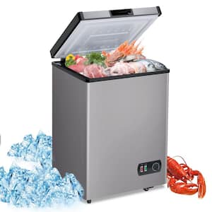 21 in. 3.5 cu. ft. Manual Defrost Chest Freezer in Grey with Removable Basket, 7 Temperature Control