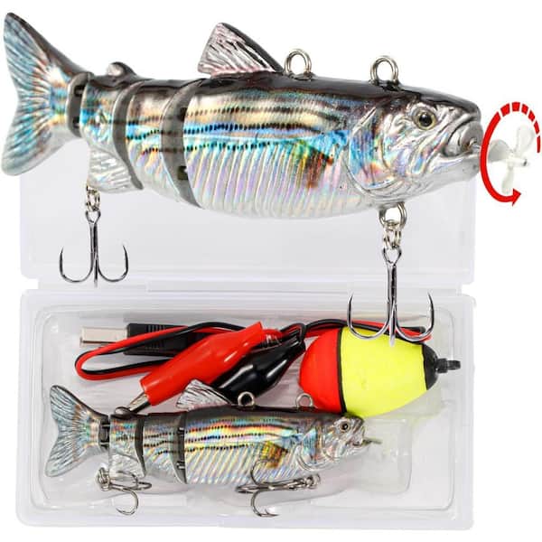 Justincity 3.5 in. Robotic Swimming Fishing Bait Electric Lures with LED Light Wobbler 4-Segement Multi Jointed Swimbait Set Justincity 3.5 in. Robotic Swimming Fishing Bait Electric Lures with LED Light Wobbler 4-Segement Multi Jointed Swimbait Set
