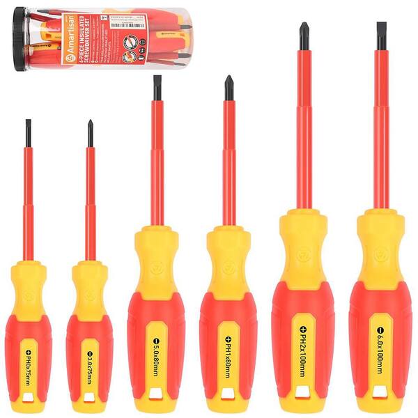Lukyamzn 1000V Series 5in. Shank 6 Bit Red Insulated