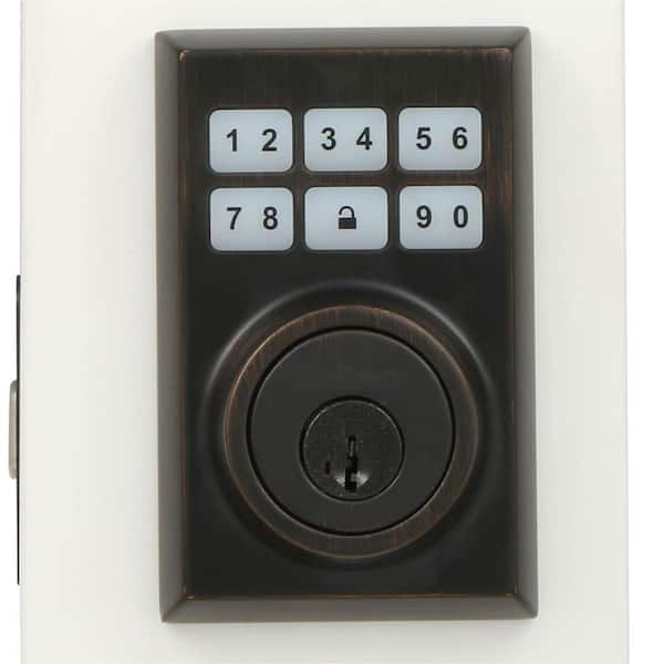 Z-Wave SmartCode 910 Contemporary Satin Nickel Single Cylinder Electronic Deadbolt Featuring SmartKey Security