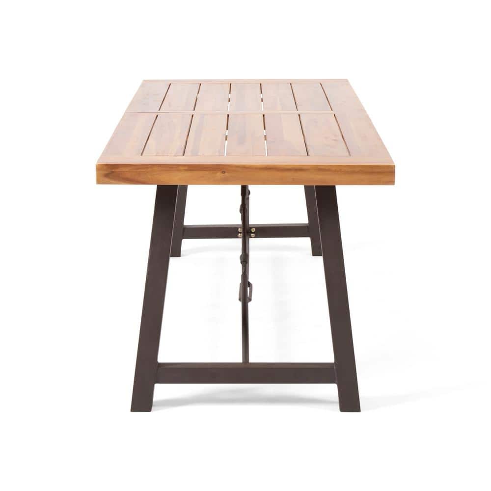 Rustic Iron and Reclaimed Wood Dining Table for Six