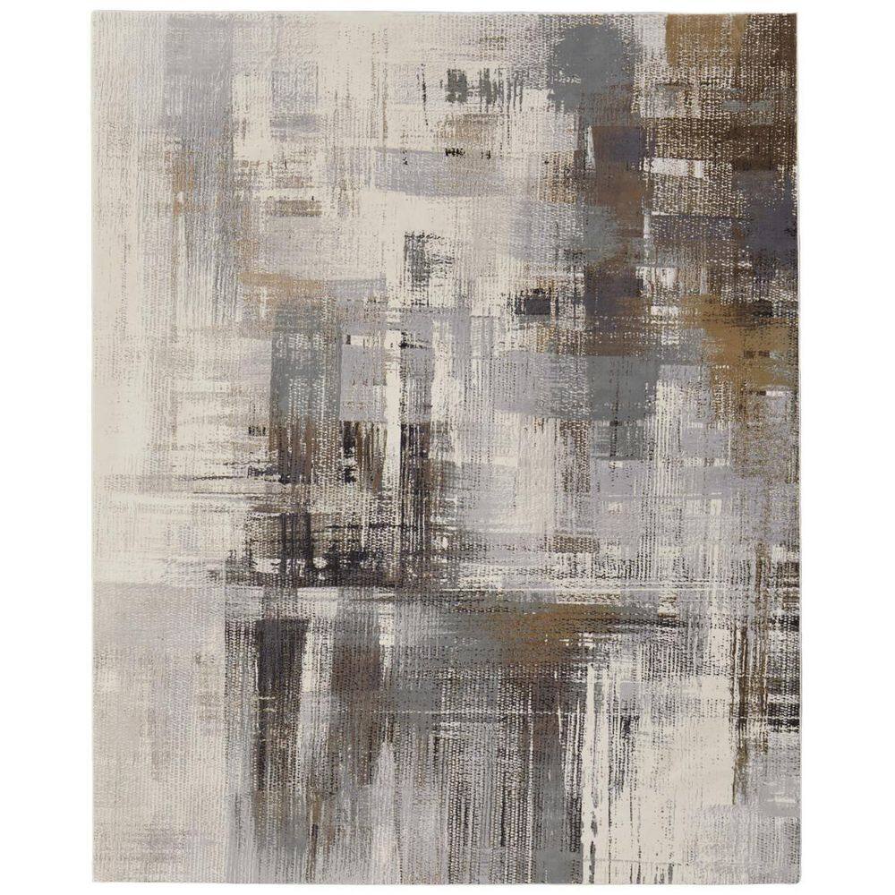 12' X 15' Ivory Gray and Brown Abstract Power Loom Area Rug price history on PriceWatchPro