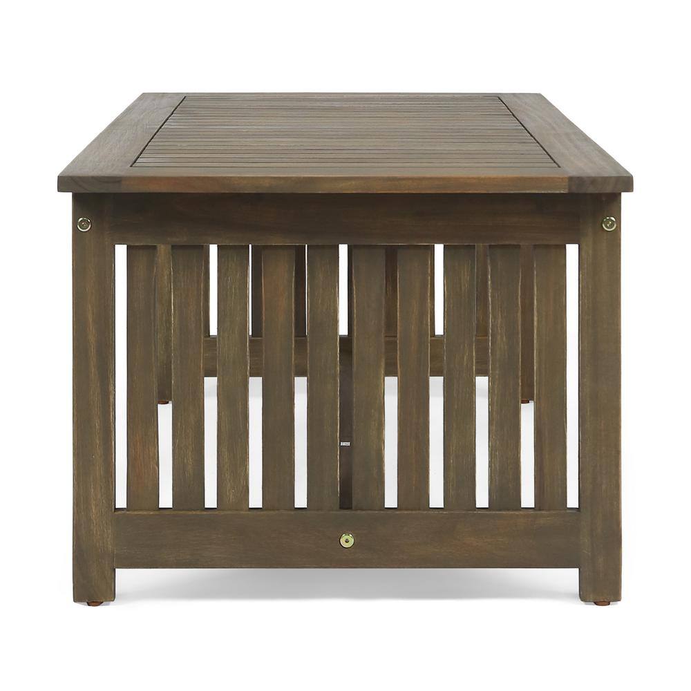 Grace Broad Acacia Wood Outdoor Coffee Table in Gray