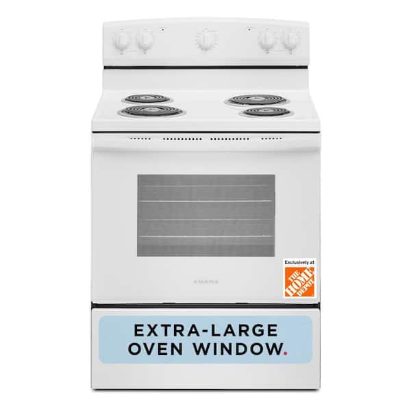 30 in. 4 Elements Freestanding Electric Range in White with Extra-Large Oven Window