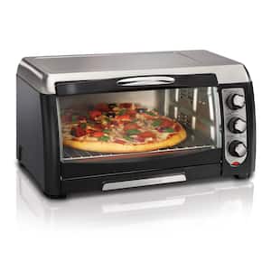 6 Slice Easy Clean Black Toaster Oven
