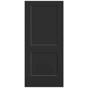 36 in. x 80 in. 2-Panel Logan Single Bore Hollow Core Jet Black Molded Composite Interior Door Slab