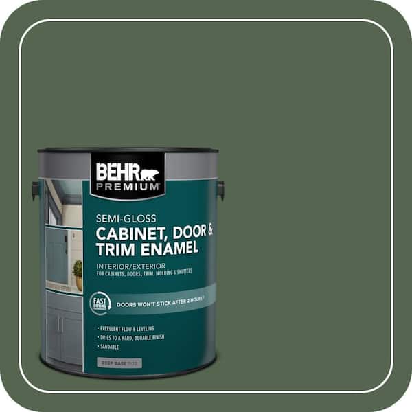1 gal. #S410-7 Equestrian Green Semi-Gloss Enamel Interior/Exterior Cabinet, Door & Trim Paint