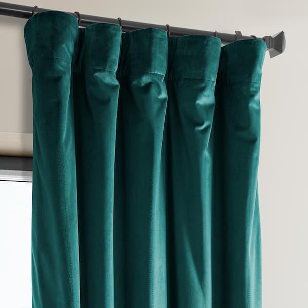 2pc Cynthia Rowley Teal Lux Velvet Curtains Window Panels 50x96