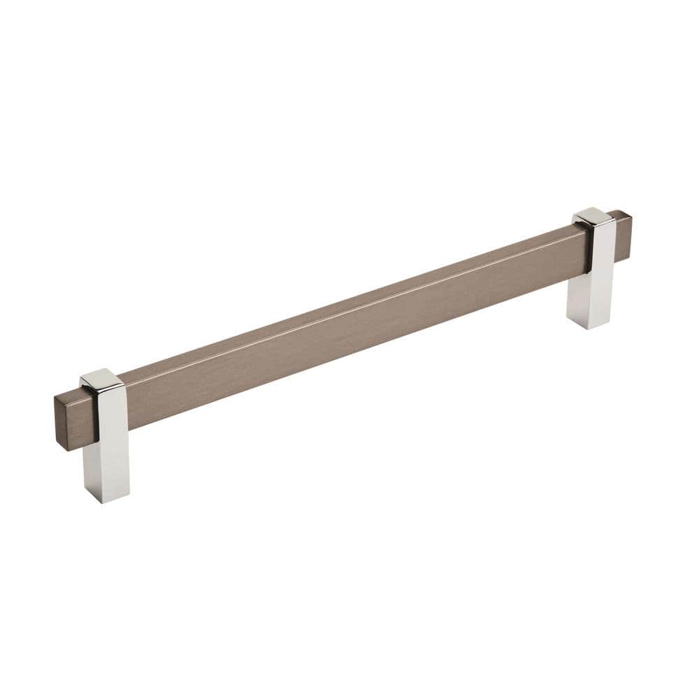 Mulino 7-9/16 in. (192mm) Modern Black Brushed Nickel/Polished Chrome Bar C