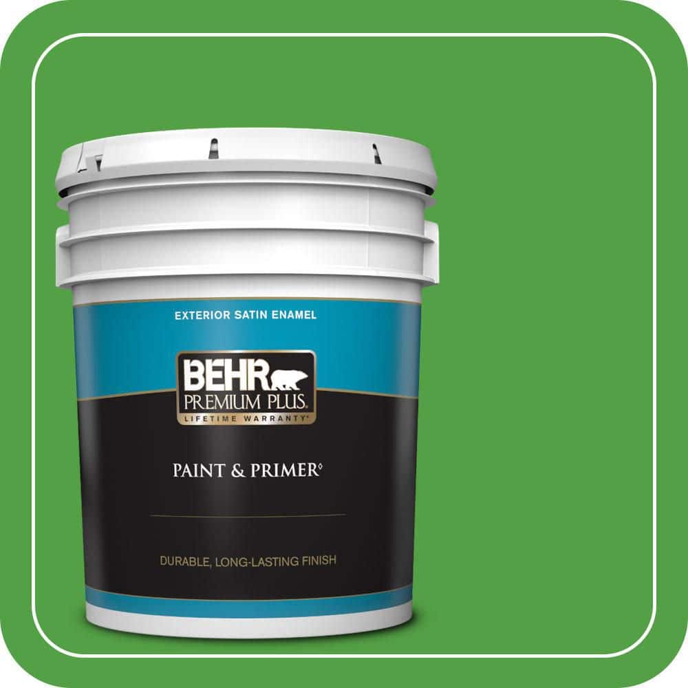 5 gal. #S-G-440 Green Acres Satin Enamel Exterior Paint & Primer price history on PriceWatchPro