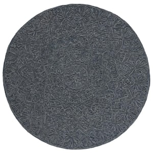 Trace Dark Gray 6 ft. x 6 ft. High-Low Round Area Rug