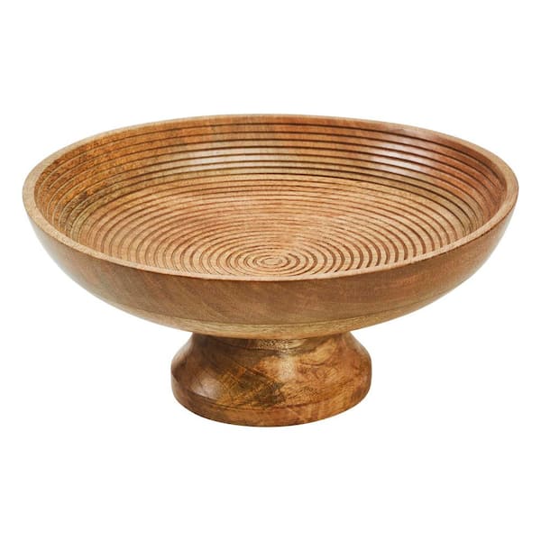 Ribbed Natural Wooden Bowl