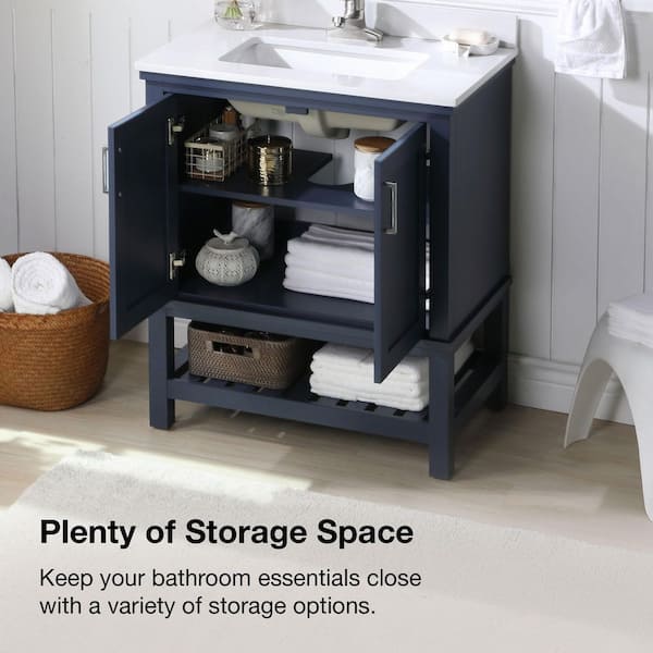 Home Decorators Collection Tupelo 30 in. Single Sink Midnight Blue