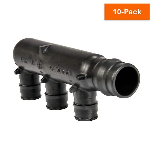 Uponor ProPEX 3/4 in. PEX-A Expansion Barb Engineered Polymer Closed Multi-Port Tee with 1/2 in. Branches, 3-Outlets (10-Pack)
