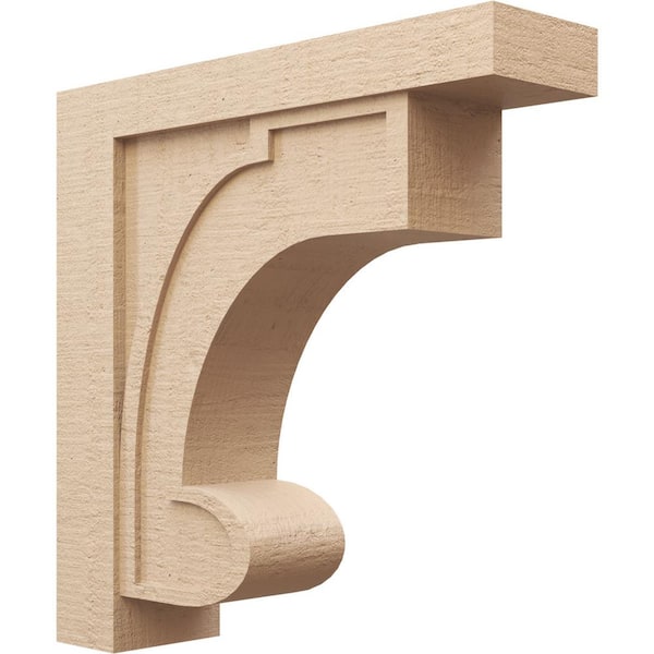 Ekena Millwork 9 in. x 36 in. x 36 in. Thin Alma Rough Cedar Woodgrain TimberThane Corbel, Primed Tan