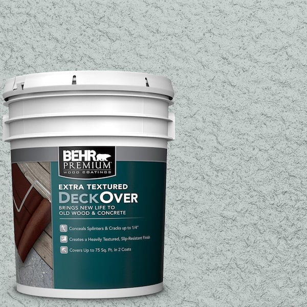 BEHR Premium Extra Textured DeckOver 5 gal. #SC-365 Cape Cod Gray Extra Textured Solid Color Exterior Wood and Concrete Coating
